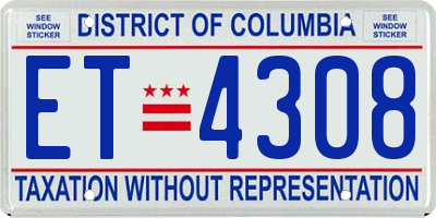 DC license plate ET4308