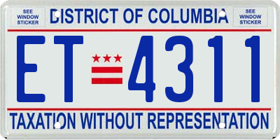 DC license plate ET4311