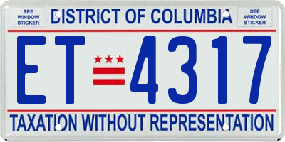 DC license plate ET4317