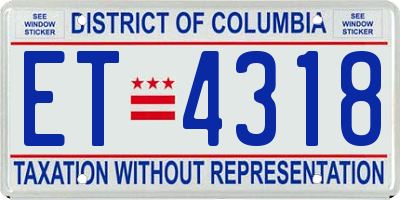 DC license plate ET4318