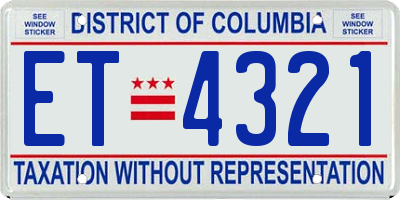 DC license plate ET4321