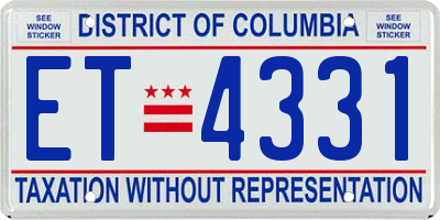 DC license plate ET4331