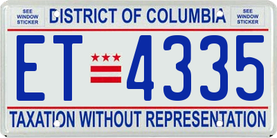 DC license plate ET4335