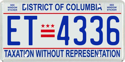 DC license plate ET4336