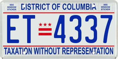 DC license plate ET4337