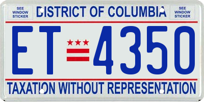 DC license plate ET4350