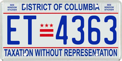 DC license plate ET4363