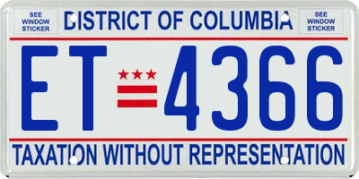 DC license plate ET4366