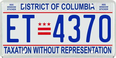 DC license plate ET4370