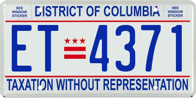 DC license plate ET4371