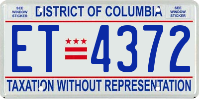DC license plate ET4372