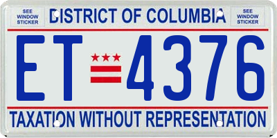 DC license plate ET4376