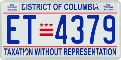 DC license plate ET4379