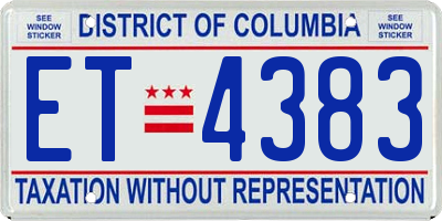 DC license plate ET4383