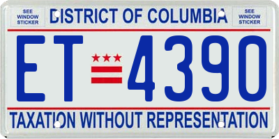 DC license plate ET4390