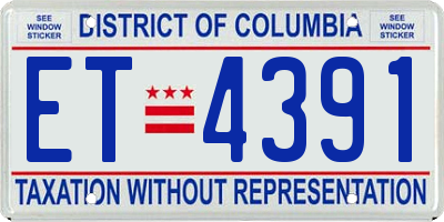 DC license plate ET4391