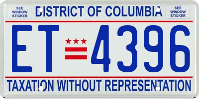 DC license plate ET4396