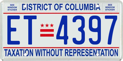 DC license plate ET4397