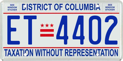 DC license plate ET4402