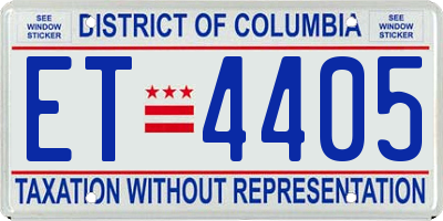 DC license plate ET4405