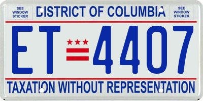 DC license plate ET4407