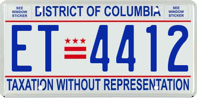 DC license plate ET4412
