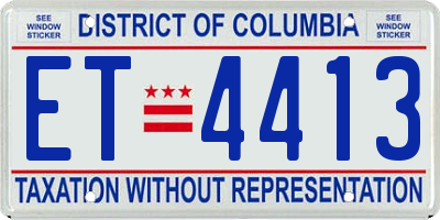 DC license plate ET4413