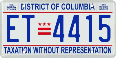 DC license plate ET4415