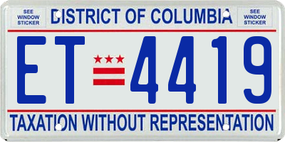 DC license plate ET4419