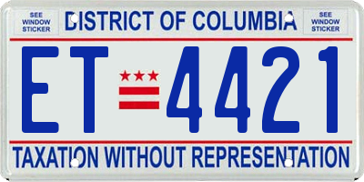 DC license plate ET4421