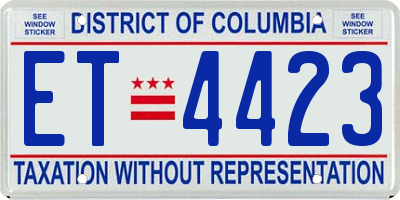 DC license plate ET4423