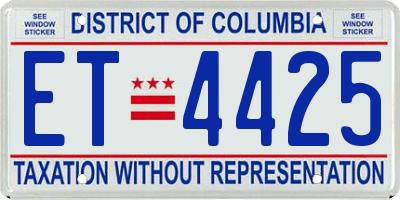 DC license plate ET4425