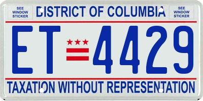 DC license plate ET4429