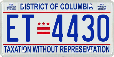 DC license plate ET4430