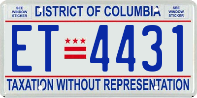 DC license plate ET4431