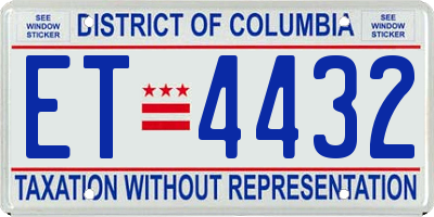 DC license plate ET4432