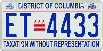 DC license plate ET4433