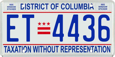 DC license plate ET4436