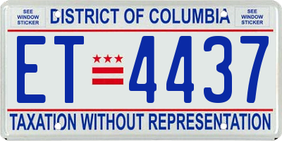 DC license plate ET4437