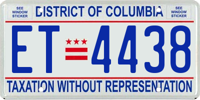 DC license plate ET4438