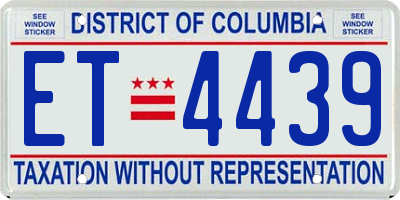 DC license plate ET4439