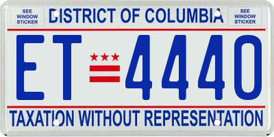DC license plate ET4440
