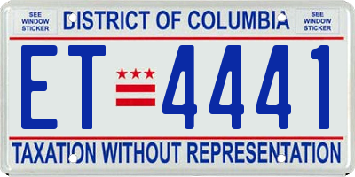 DC license plate ET4441