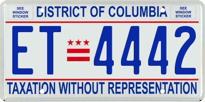 DC license plate ET4442