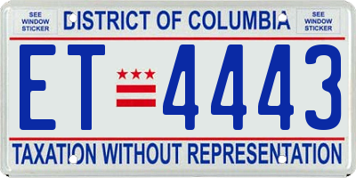 DC license plate ET4443