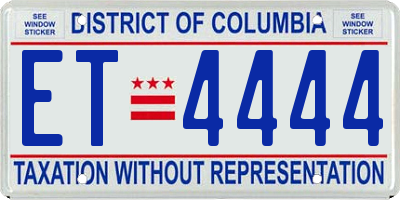 DC license plate ET4444