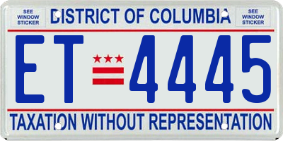 DC license plate ET4445