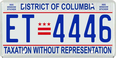 DC license plate ET4446