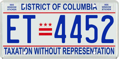 DC license plate ET4452