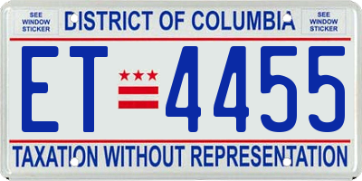 DC license plate ET4455